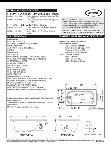 Jacuzzi Luxura jet tub