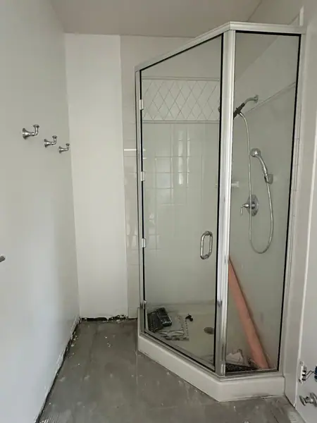Kohler corner Shower pan and shower wall