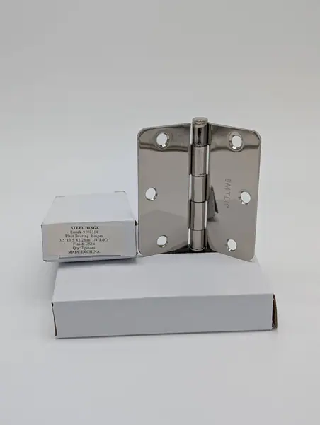 EMTEK Polished Nickel (US14) Hinge 3.5"x3.5" 1/4RDCR