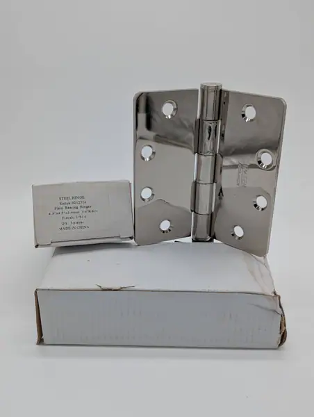4.5"x4.5" Polished Nickel (US14) Hinge 1/4" RdCr