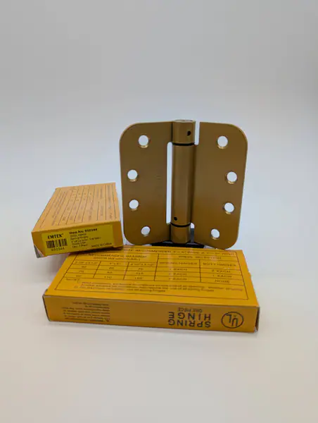 EMTEK Satin Brass (US4) Spring Hinge 4"x4" 5/8" RdCr