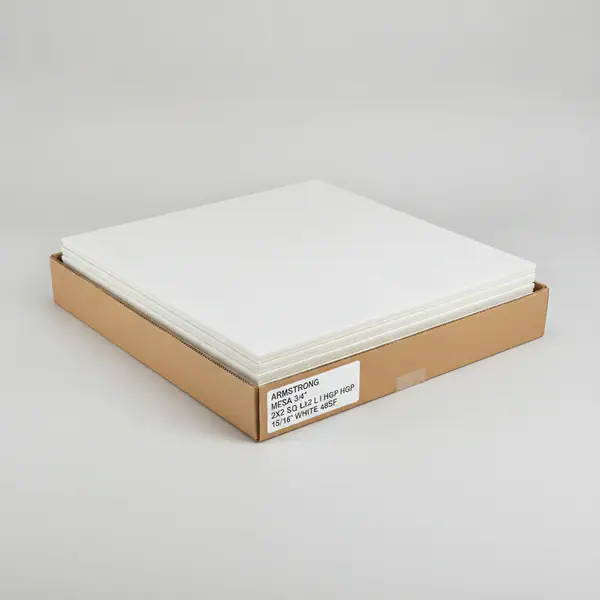 ARM MESA 3/4" 2X2 SQ L/I HGP 15/16" WHITE 48SF