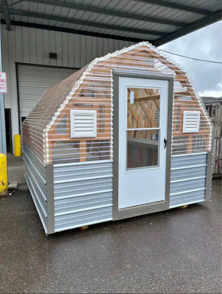 Gambrel Greenhouse - Polycarbonate Roof & Metal Siding