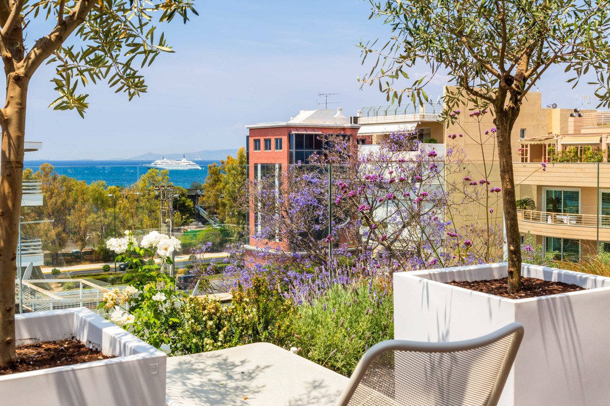 The balcony of the Panoramic Suite