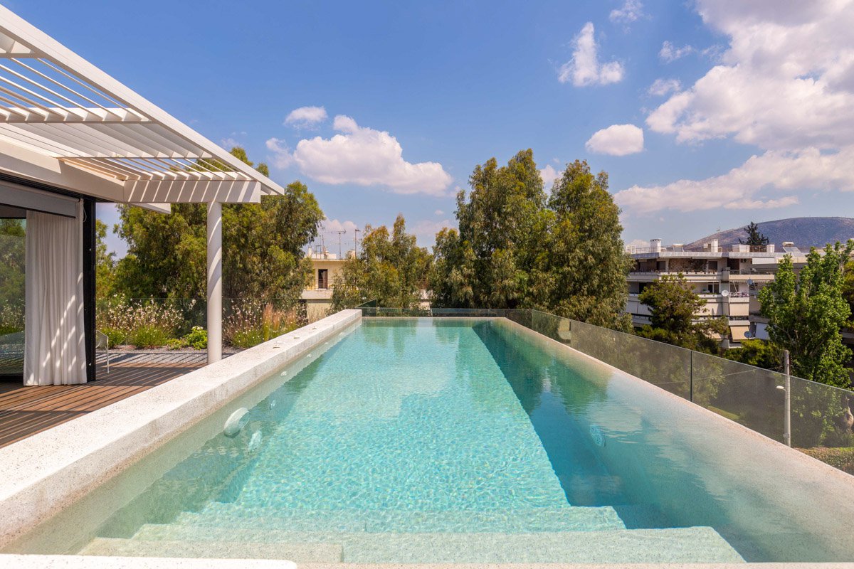 The pool and the panoramic view of the Panoramic Suite