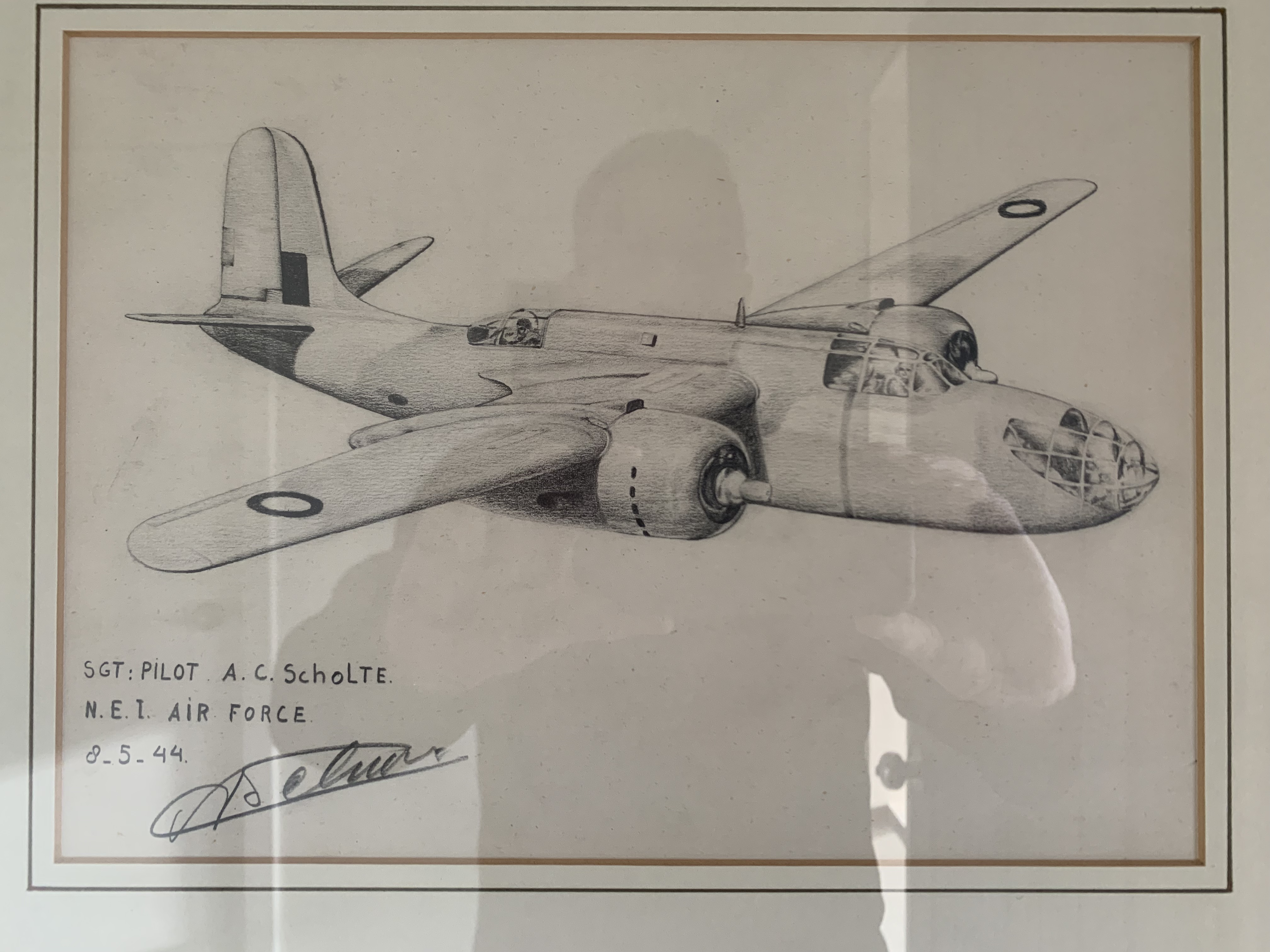 Pencil Drawing gifted to Dr Donald McK. McNab (RAA