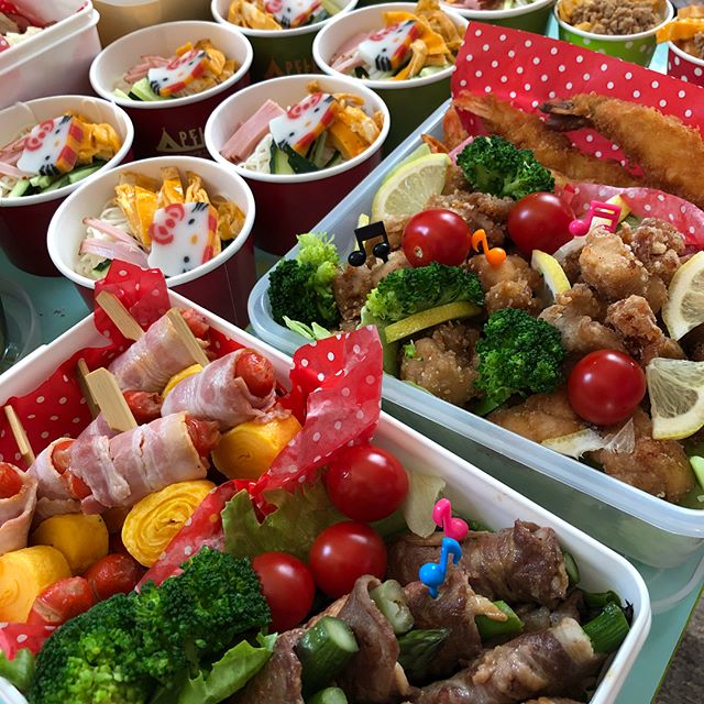 ✴︎運動会のお弁当? ✴︎ソーメンとそぼろ丼にした。 ✴︎ ✴︎お天気に恵まれた運動会。楽しかった！