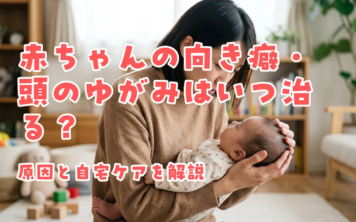 赤ちゃんの向き癖・頭のゆがみはいつ治る？原因と自宅ケアを解説