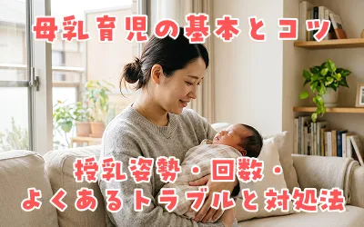 母乳育児の基本とコツ｜授乳姿勢・回数・よくあるトラブルと対処法