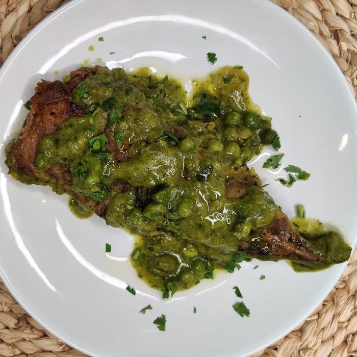 Monkfish tail with green sauce