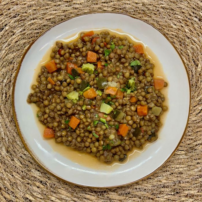 Stewed lentils with vegetables