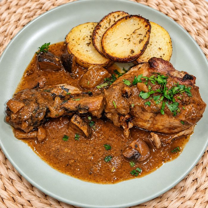 Cuixa de gall dindi al forn amb prèssec