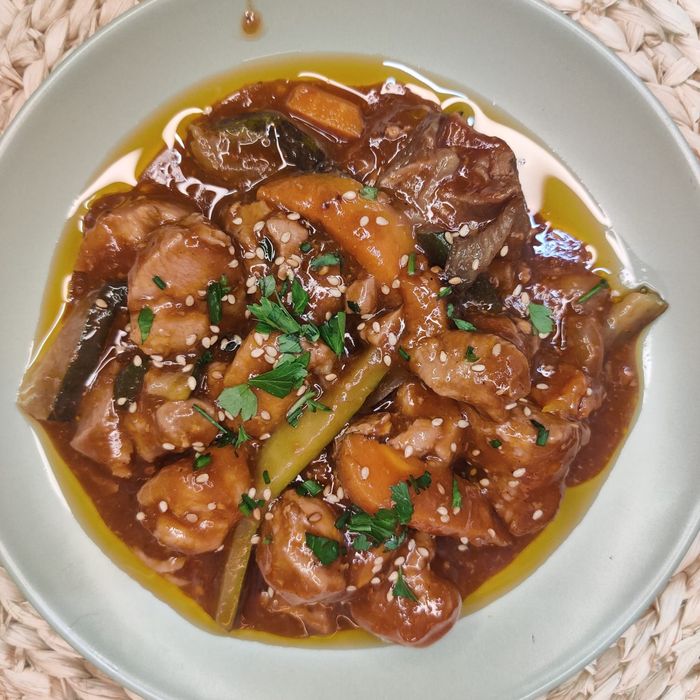 Estofat de gall dindi a l'estil oriental