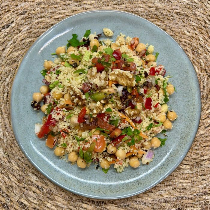 Quinoa amb  cigrons saltada amb verdures