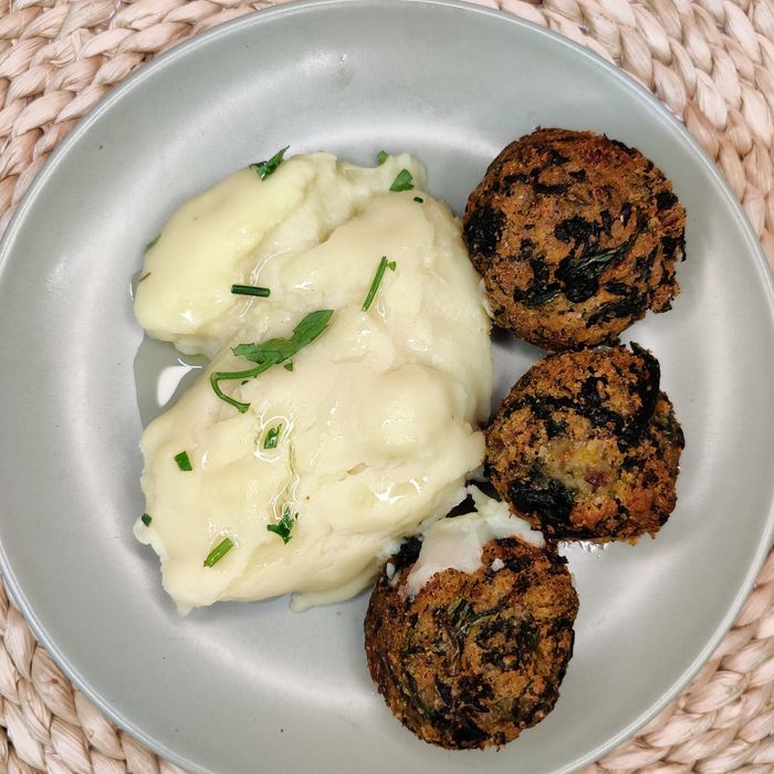 Vegane Spinat-, Bulgur- und Gemüsebällchen