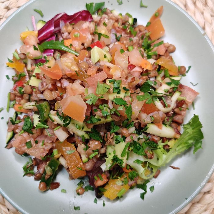 Lentil Salad with Red Rice
