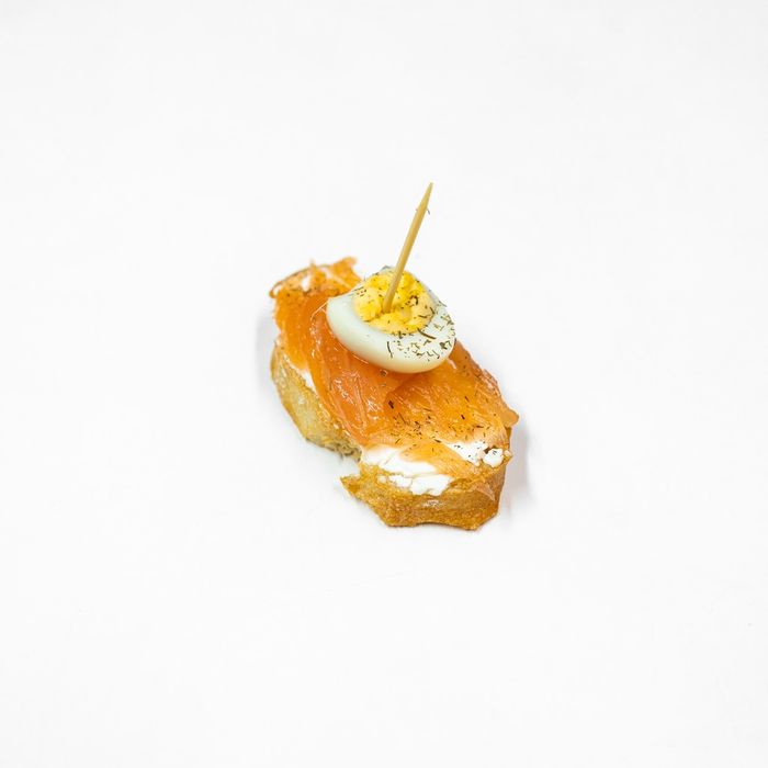 Salmon Tapas with Quail Egg