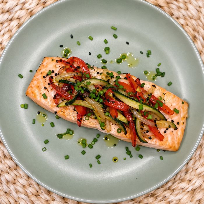 Salmó a la planxa amb verdures al wok €/Kg