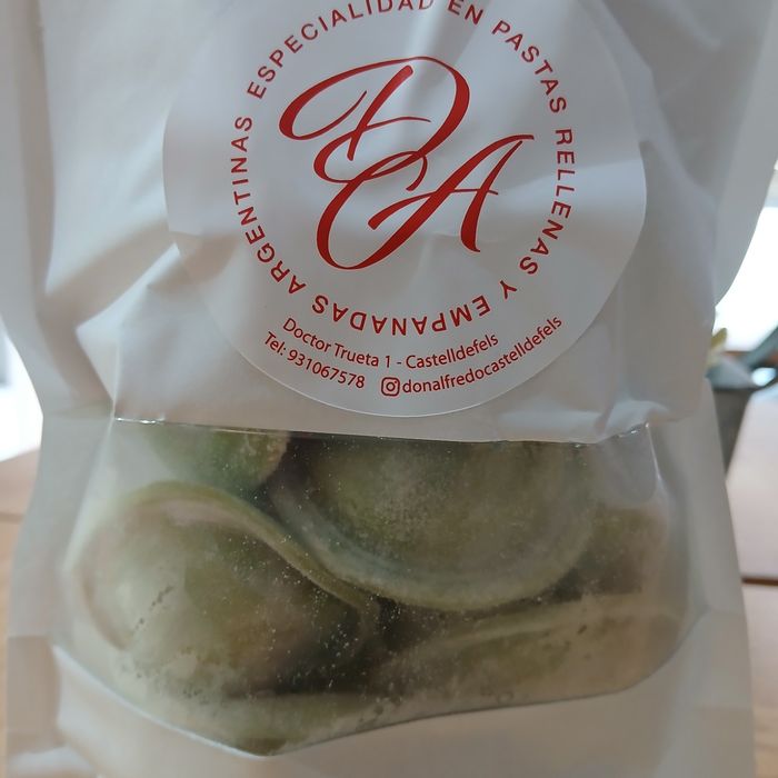 Raviol de espinacas y ricotta