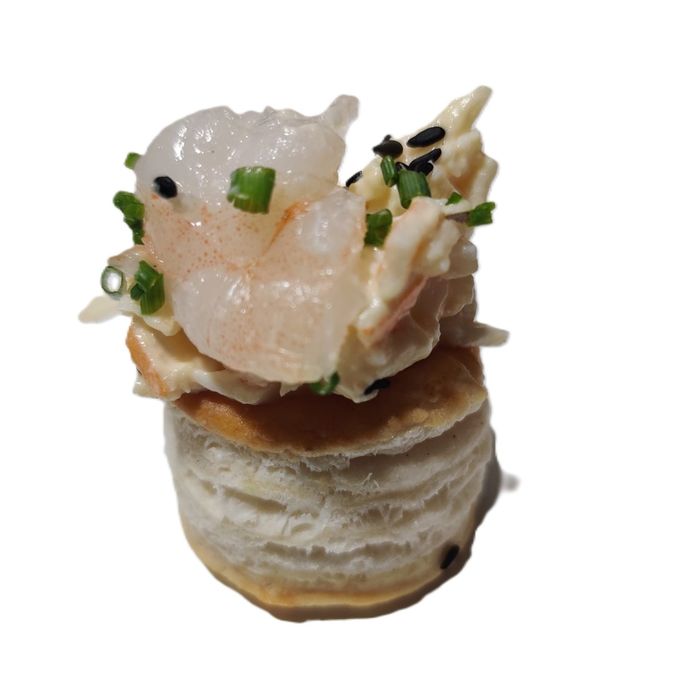 Mini vol au vent de cranc i gambes