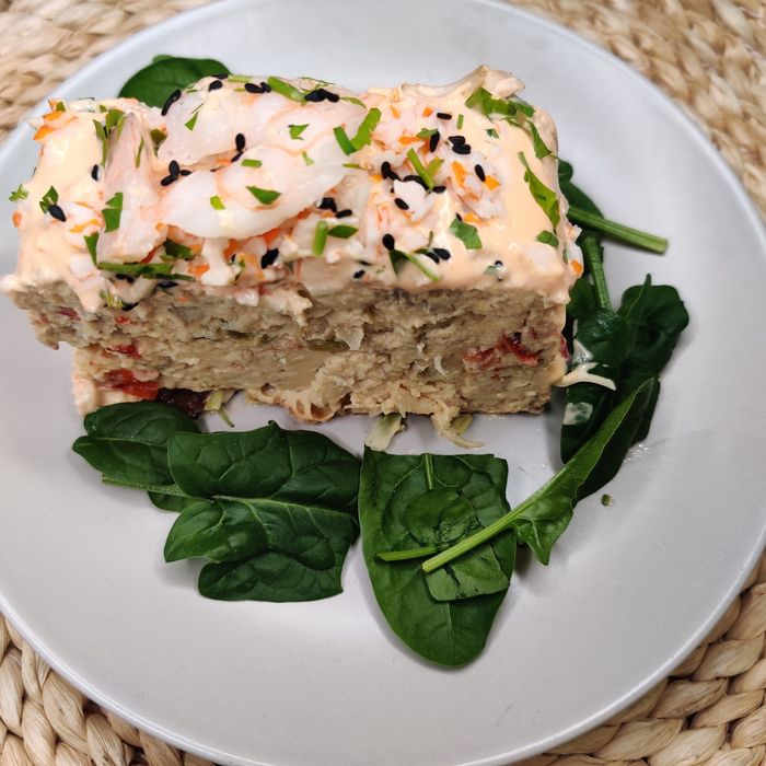 Monkfish and shrimp pudding