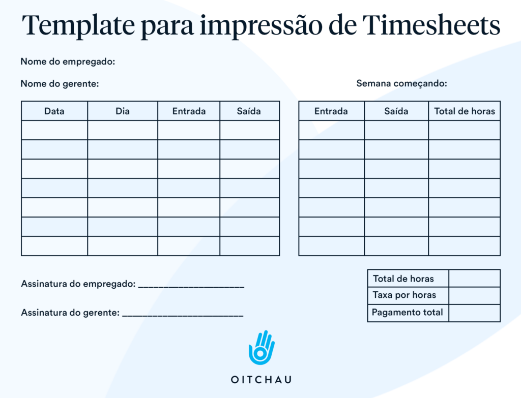 modelo de timesheet para impressão