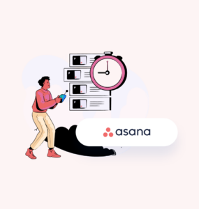 ilustração de homem fazendo o time tracking no asana