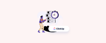 ilustração de homem fazendo controle de horas no clickup