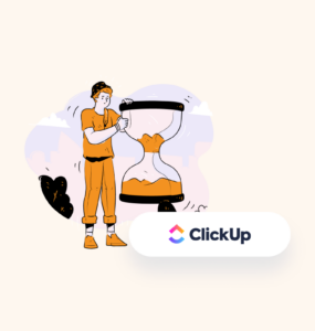 ilustração de gestão de tempo no clickup