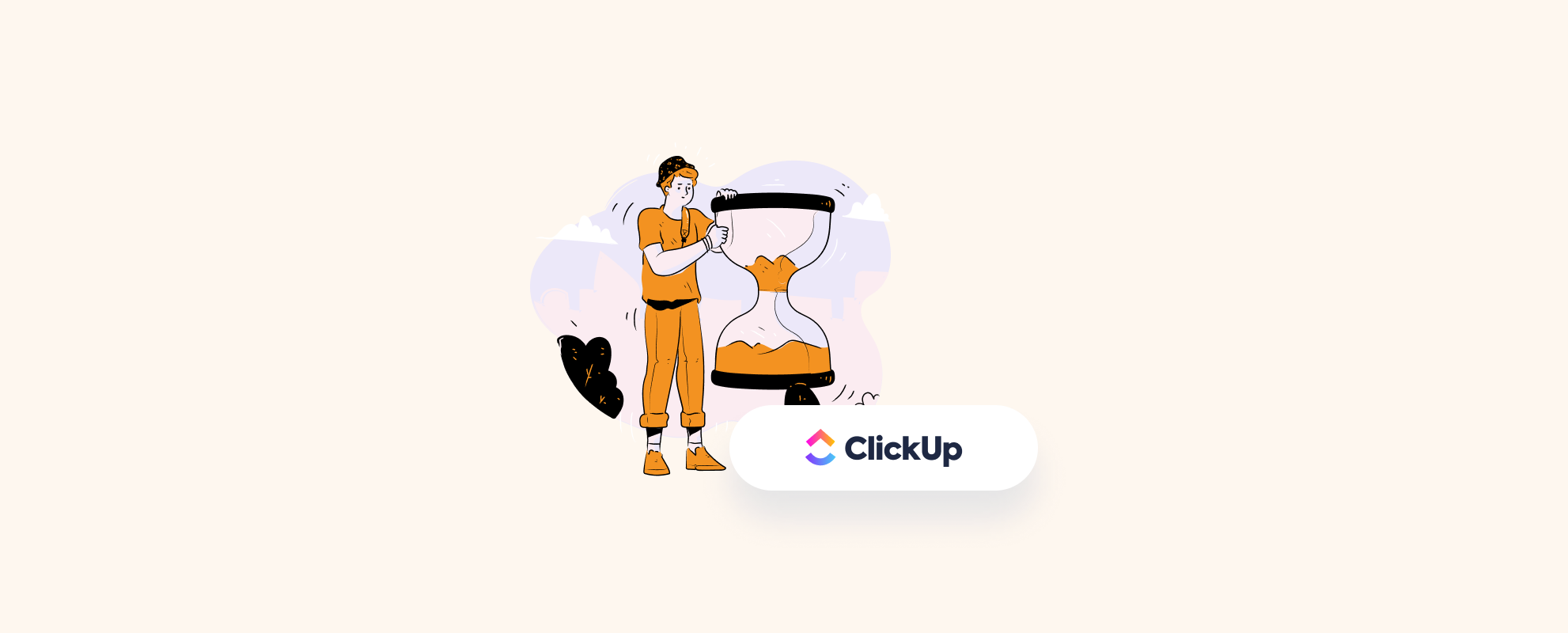 ilustração de gestão de tempo no clickup