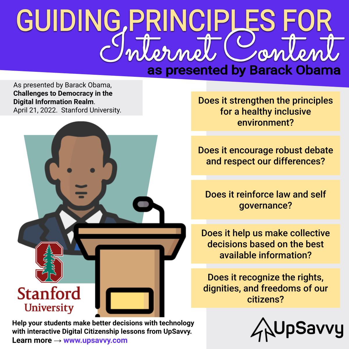 Guiding Principles for Internet Content (Barack Obama)