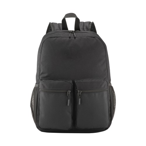 Sac à dos en polyester 600D avec cinq poches, deux bandoulières latérales en filet