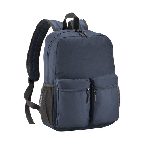 Sac à dos en polyester 600D avec cinq poches, deux bandoulières latérales en filet
