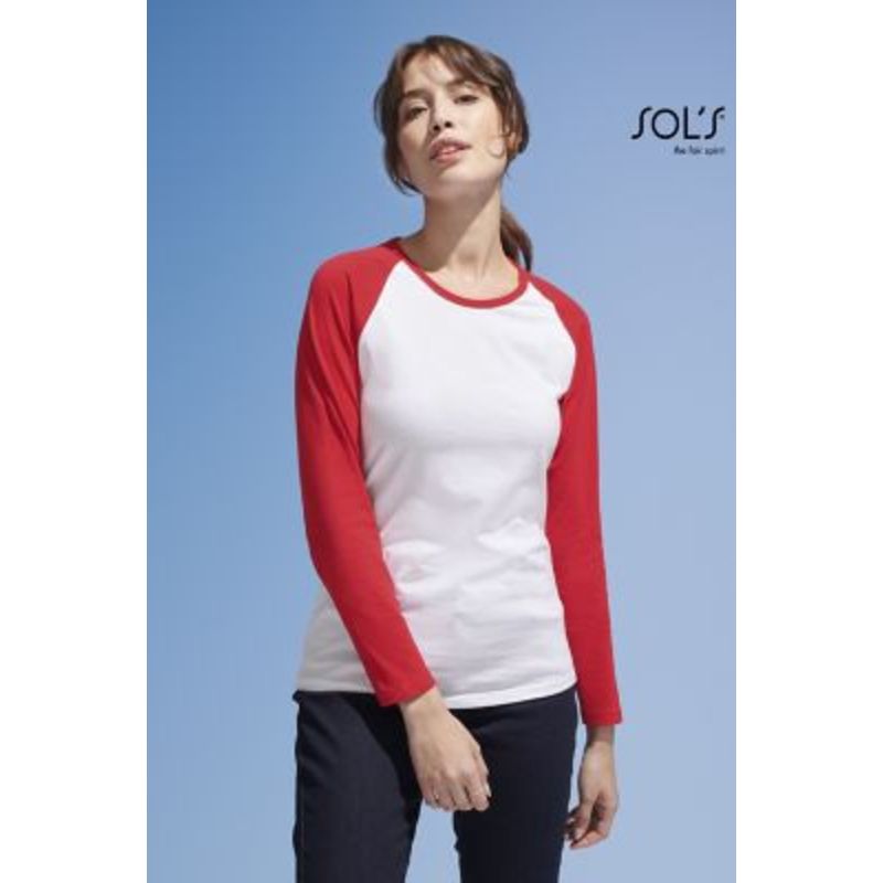 MILKY LSL TEE-SHIRT FEMME BICOLORE MANCHES LONGUES RAGLAN