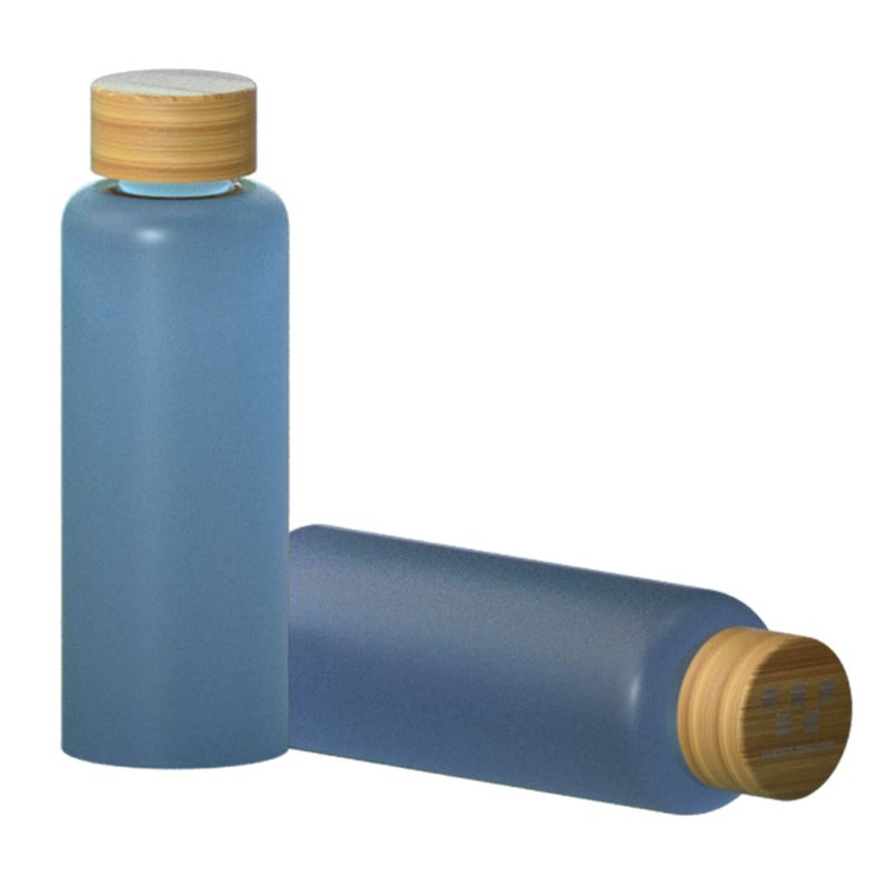 Gourde en verre opaque avec bouchon en bambou Sandy
