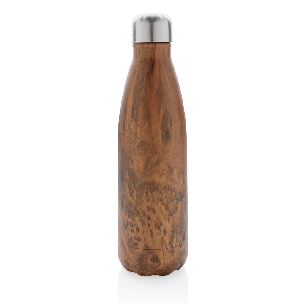 Bouteille isotherme en acier avec effet bois