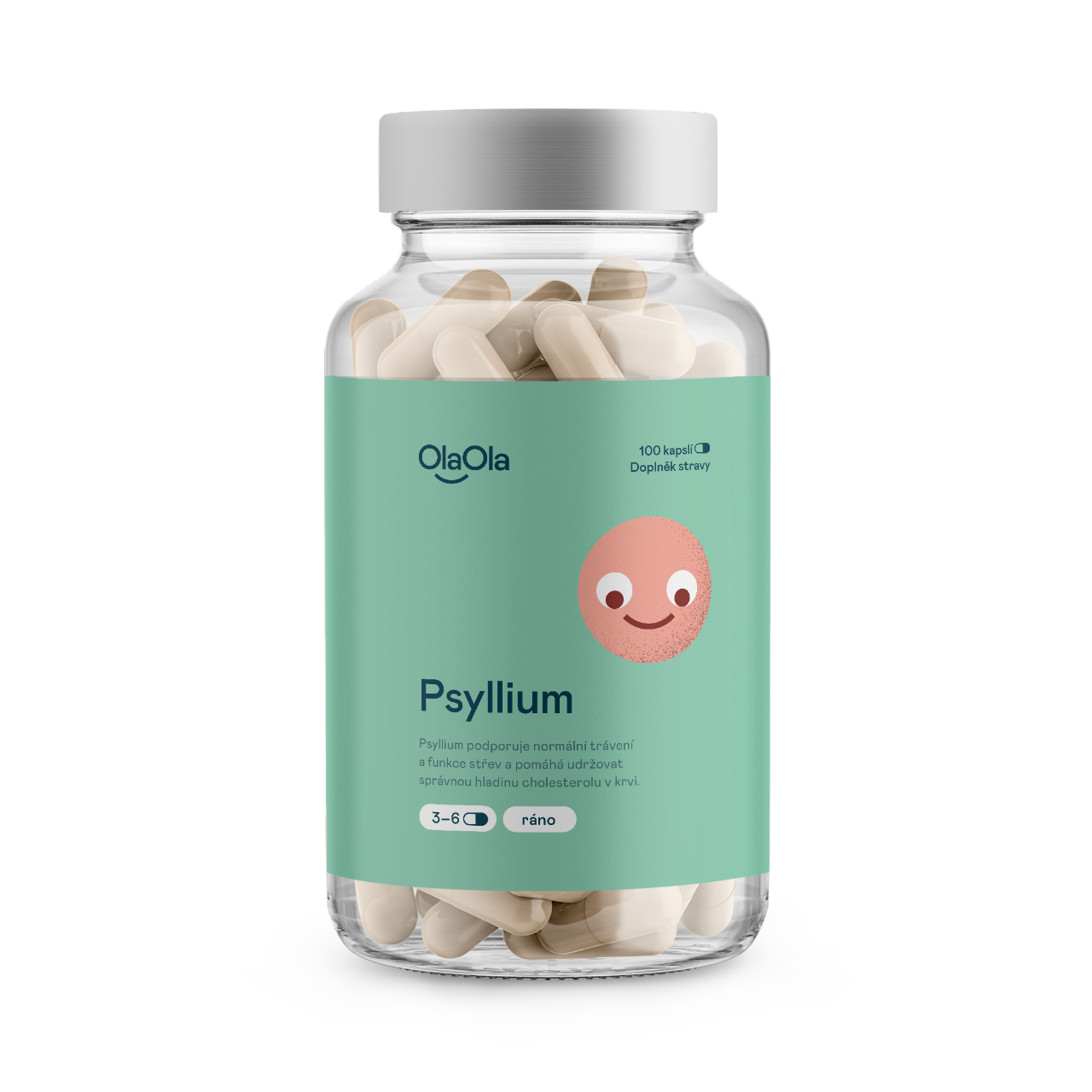 OlaOla Psyllium podporující normální funkci střev - 100 kapslí