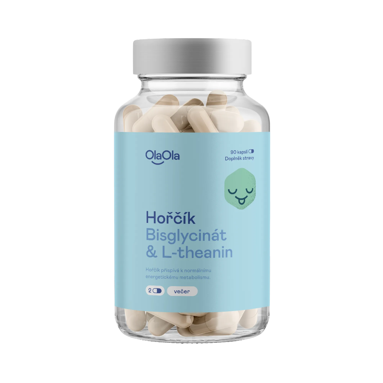 OlaOla Hořčík Bisglycinát & L-theanin na noc - 90 kapslí | 45 dávek