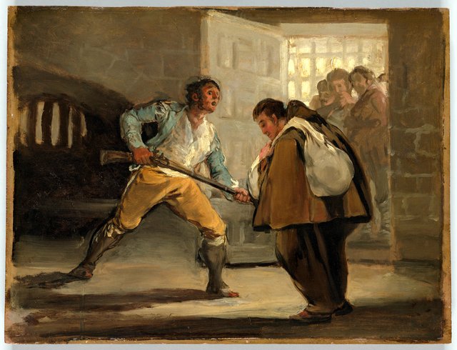 El Maragato Threatens Friar Pedro de Zaldivia with His Gun by Francisco Goya