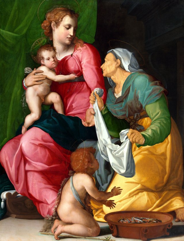 Madonna and Child with Saints Elizabeth and John the Baptist by Jacopino del Conte