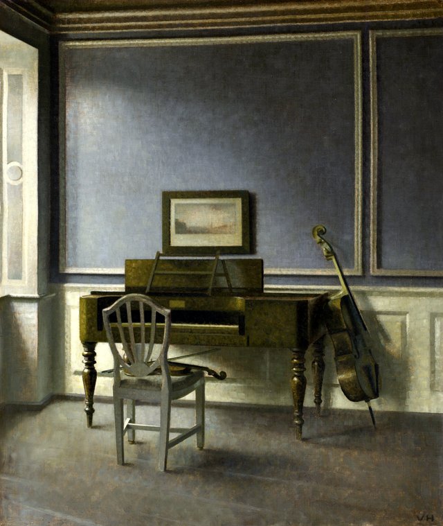 Interior. The Music Room, Strandgade 30 by Vilhelm Hammershøi