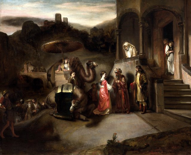 Rebecca Welcomed by Abraham by Barent Fabritius