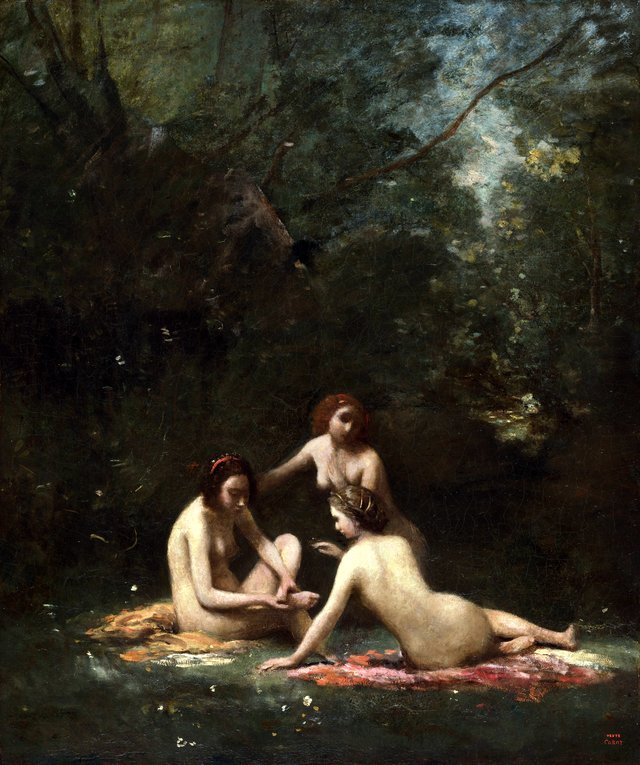 Nymphs Leaving the Bath by Jean-Baptiste Camille Corot