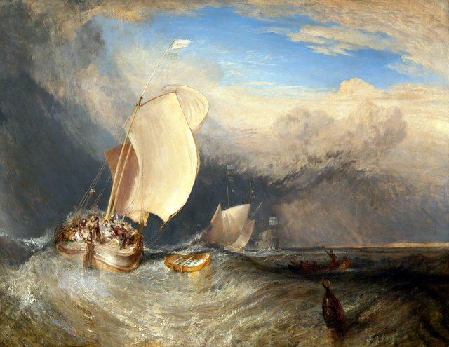 Fishing Boats with Hucksters Bargaining for Fish by J. M. W. Turner