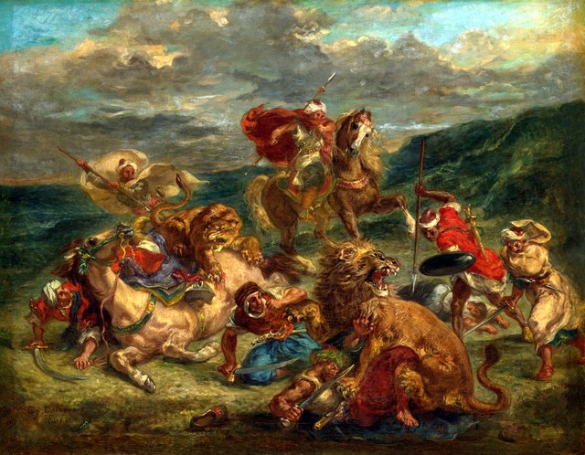 Lion Hunt by Eugène Delacroix