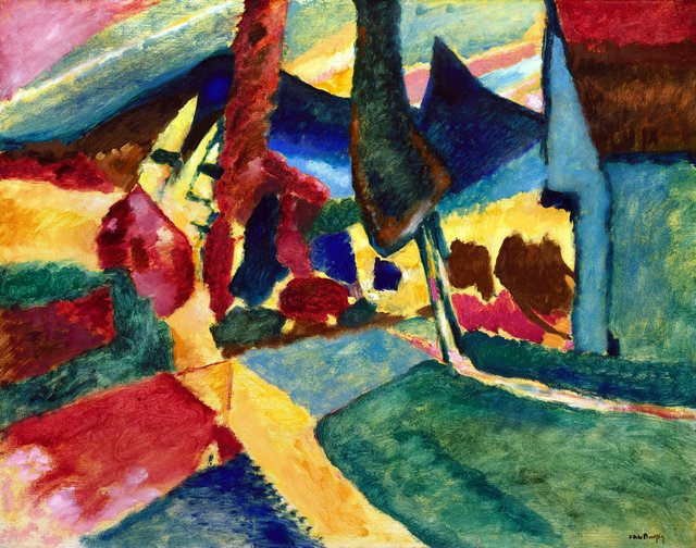 Landscape with Two Poplars by Wassily Kandinsky