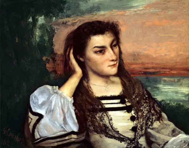 Rêverie (Portrait of Gabrielle Borreau) by Gustave Courbet