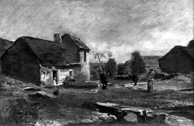Houses in Optevoz, France by Charles-François Daubigny