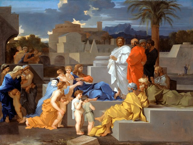 Christ Receiving the Children by Sébastien Bourdon