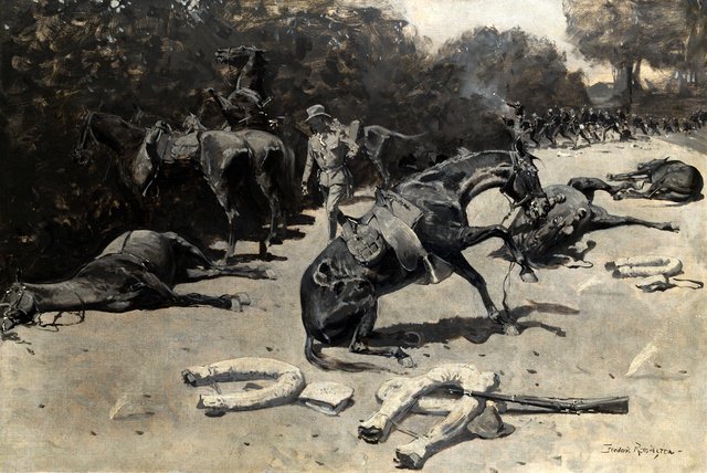 How the Horses Died for Their Country at Santiago by Frederic Remington